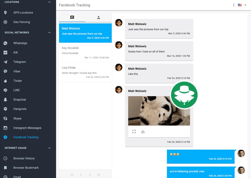 Sadap data chat Facebook Messenger