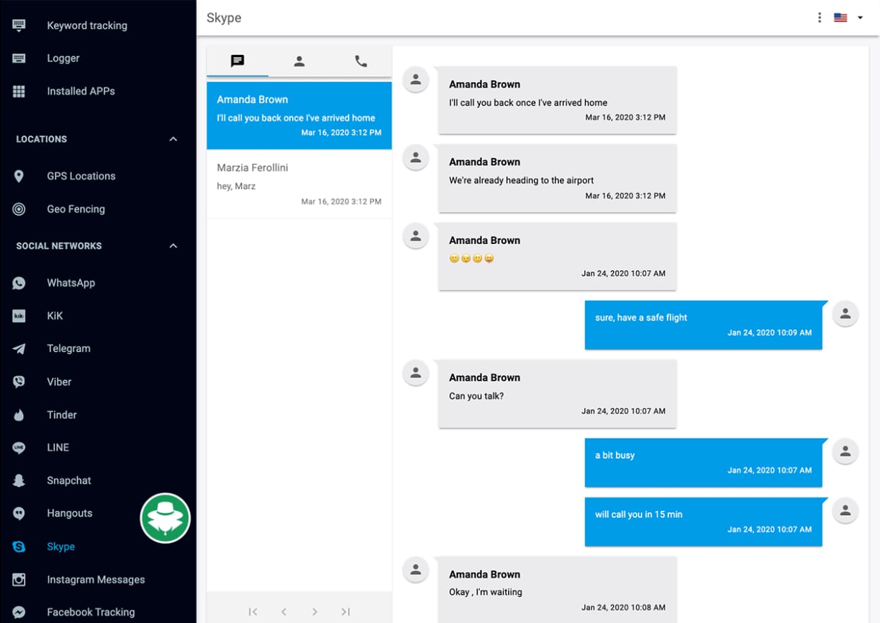 Aplikasi sadap pesan Skype