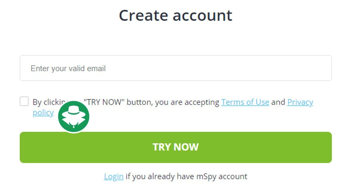 Buat akun dari aplikasi mspy
