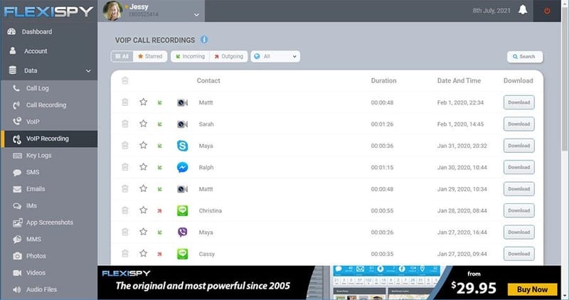 Sadap Panggilan WhatsApp - FlexiSpy