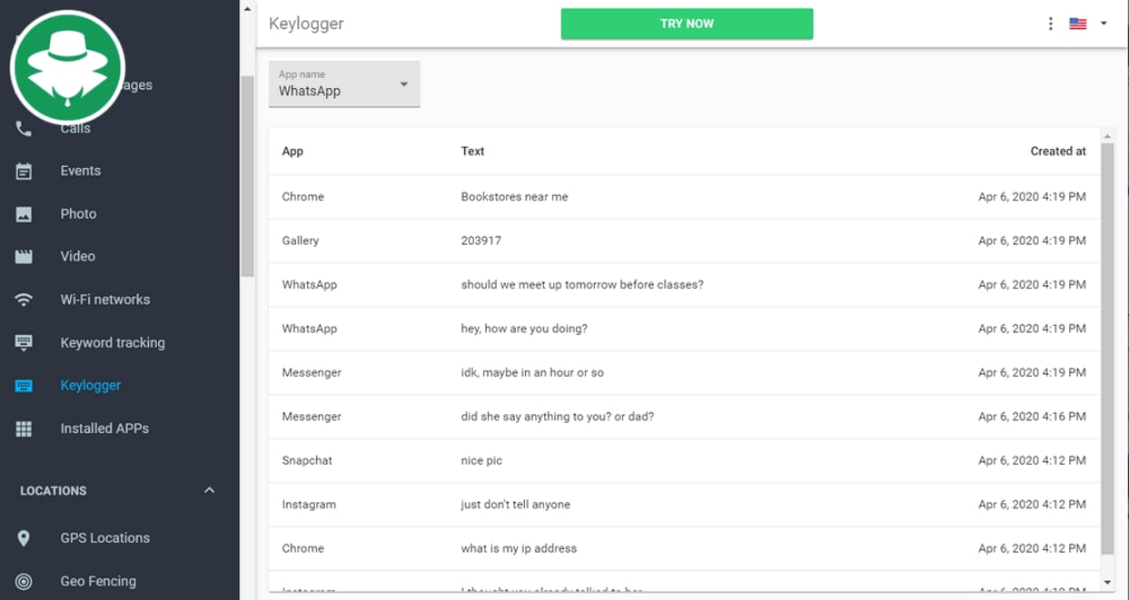 Fitur keylogger iPhone dan Android