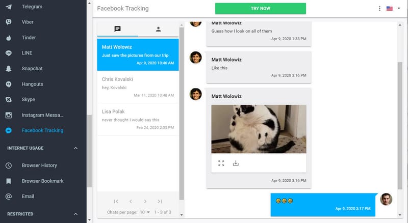 Sadap Facebook Messenger - mSpy