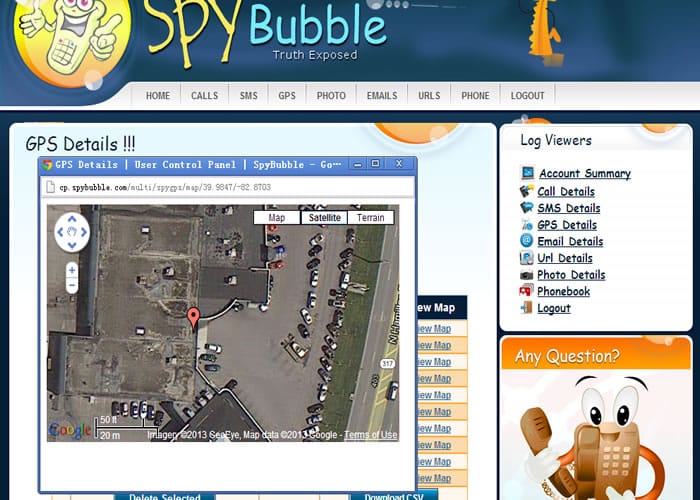 Aplikasi SpyBubble - Lacak Lokasi