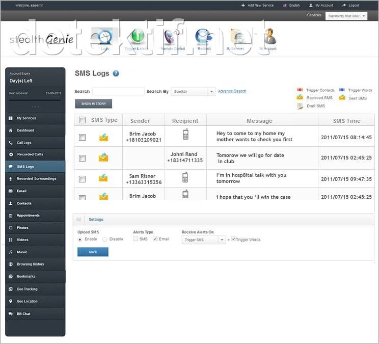 Penyadap pesan SMS - Stealth Genie