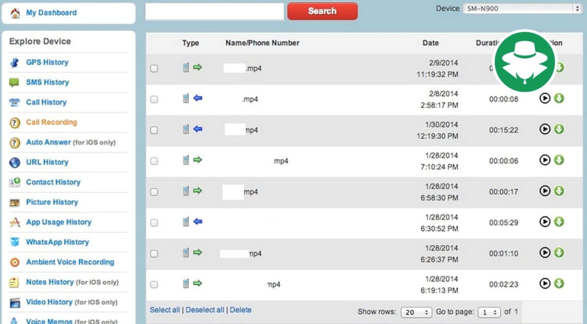 Aplikasi Perekam panggilan WA - iSpyoo