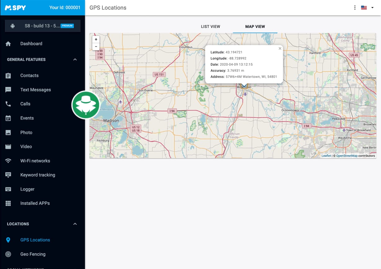 Lacak lokasi secara akurat dengan mSpy