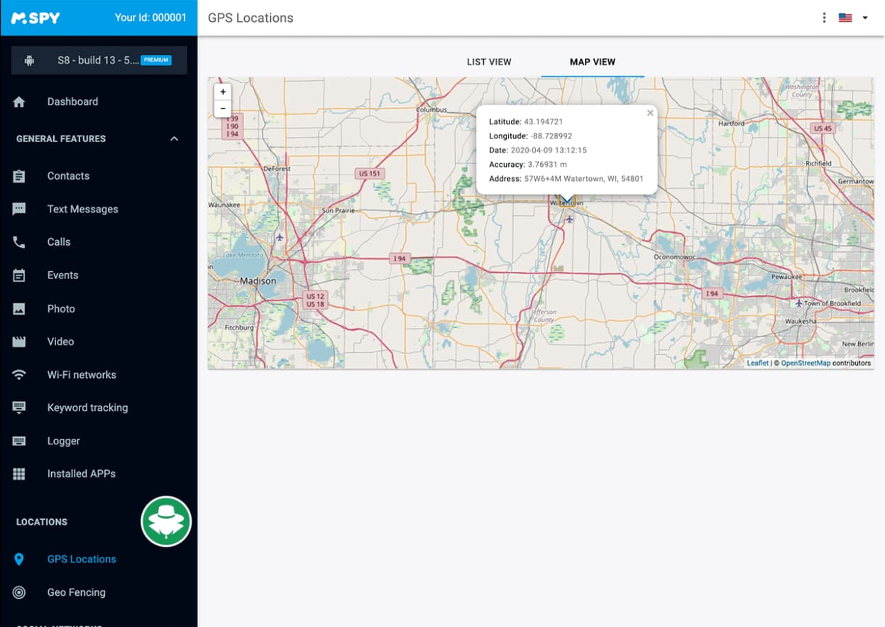 Aplikasi kontrol untuk lacak lokasi hp