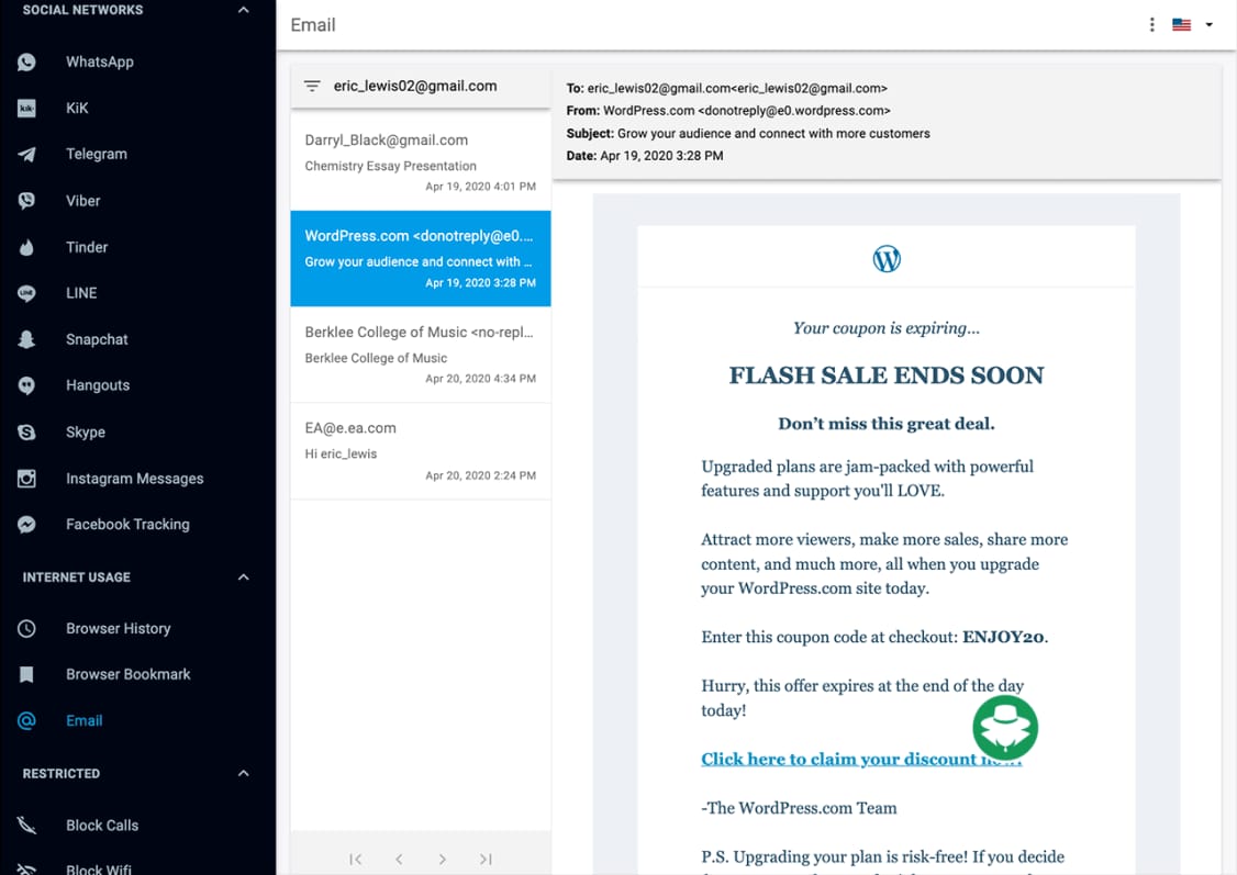 Hack email instagram