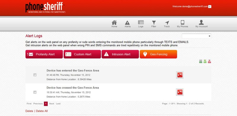 Hack Android PhoneSheriff - Geo Fencing