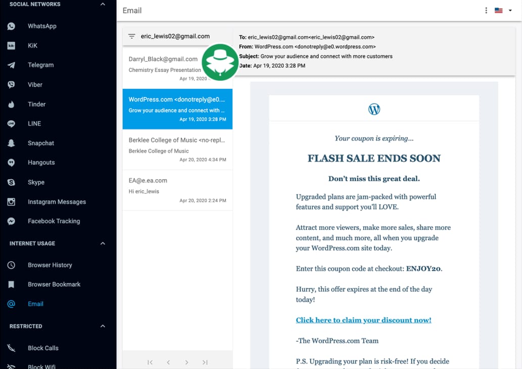 Hack Gmail - Aplikasi keylogger iPhone