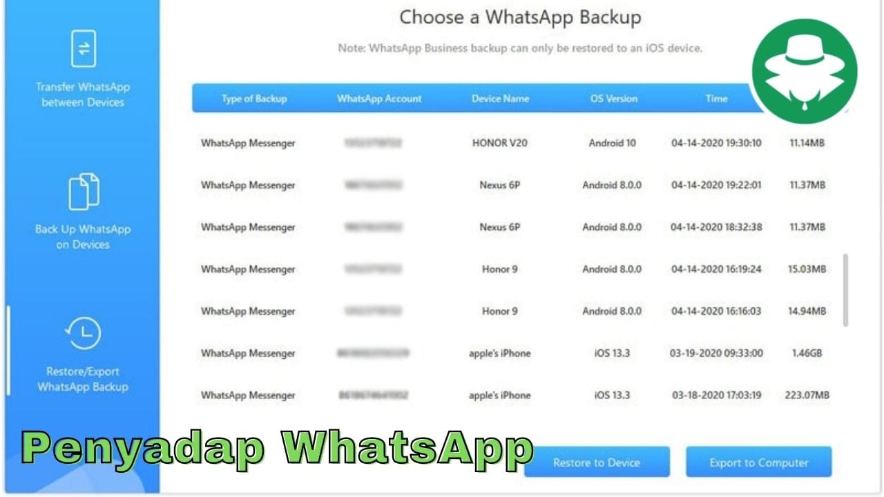 Bajak WA dari Backup Google Drive - 2