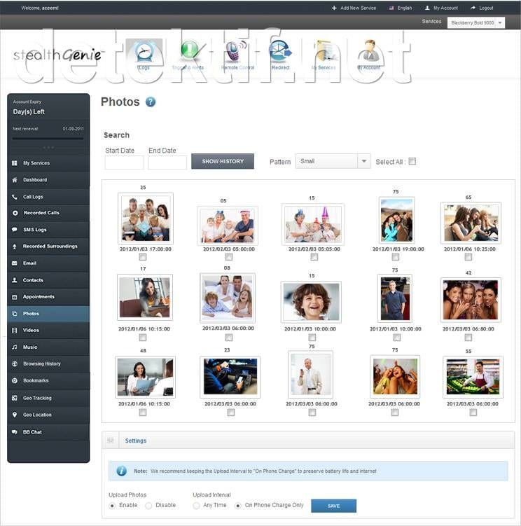 penyadap foto galeri dengan Stealth Genie