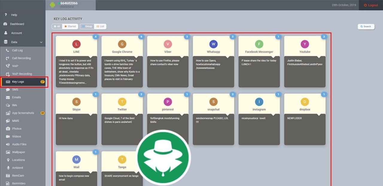 Aplikasi keylogger HP dengan Spyera