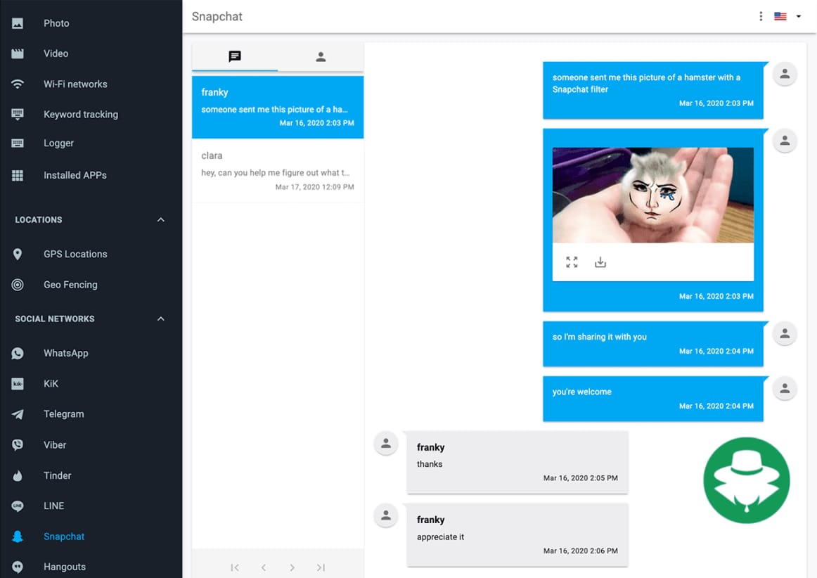 Penyadap data pesan Snapchat - mspy