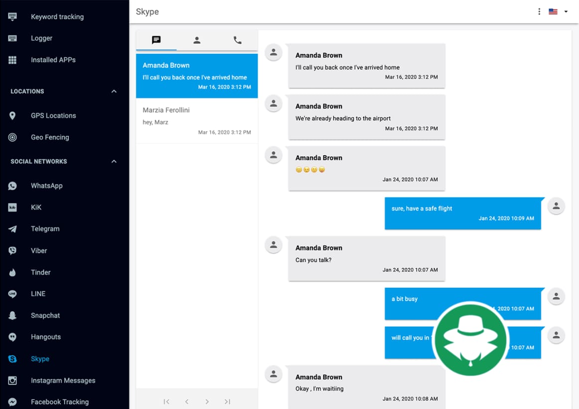 Aplikasi sadap Chat Skype 