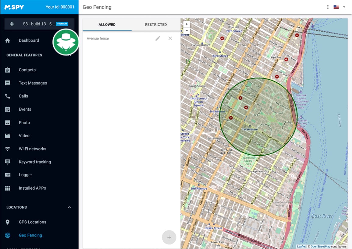 Cara lacak lokasi GEO fencing - dengan aplikasi mSpy