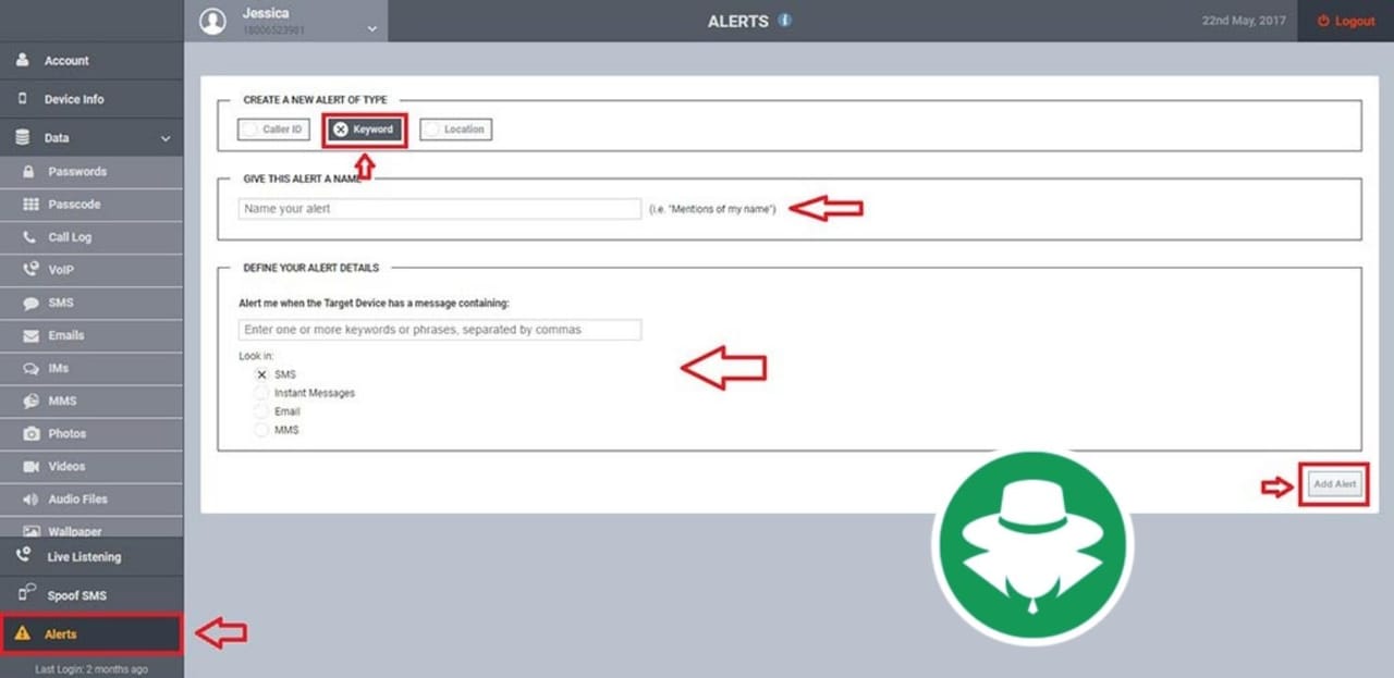 Aplikasi SADAP Android dengan Spyera